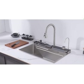 Resim Gl General GLPR 7546 Dijital Premium Akıllı Şelale Eviye Silver Inox 