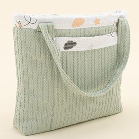 Resim Bebek Bakım Çantası - Mint Örgü - Kuş 