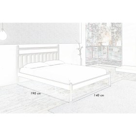 Resim Metalia Çift Kişilik Karyola Siyah 140 x 190 cm 