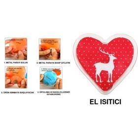 Resim Kalpli Geyikli Cep Sobası,el Isıtıcı,sıcak Su Torbası Pvc 9cm Çok Renkli 