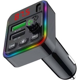 Resim C-617 Bluetooth Görüşme ve Müzik Dinleme Ekranlı RGB FM Transmitter PD Type-C 3.1A Çift USB Şarj 