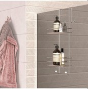 Resim Duşakabin Banyo Rafı Şampuanlık 2 Katlı Askılı (460919719) Gri 