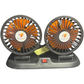 Resim EMYA GROUP Araç İçi Vantilatör 360° Dönebilen Torpido Üstü Çift Başlıklı Vantilatör 12v Uyumlu Soğutucu Fan 