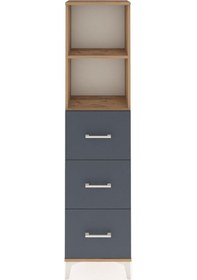 Resim Arges Dolap 2 Raflı 3 Çekmeceli 44x30x182 Çam-antrasit Çam 