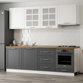 Resim Minar 240 cm Mebran C Mutfak Dolabı Beyaz Antrasit 240-MCBA1 