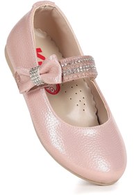 Resim Kiko Kids Cerry Vakko Cırtlı Kız Çocuk Taşlı Babet Ayakkabı 
