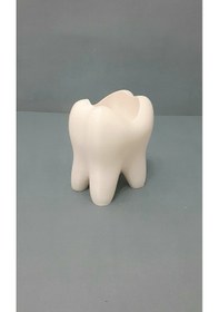 Resim Diş Tasarım Dekoratif Diş Fırçalık 10 Cm Beyaz 