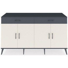 Resim Hyperion Konsol 4 Raflı 2 Çekmeceli 4 Kapaklı 176x44x99 Antrasit-aytaşı/antrasit Antrasıt/aytası - Antrasıt 