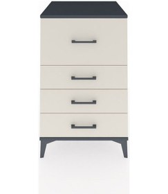 Resim Kronos Komodin 4 Çekmeceli 60x59x96 Antrasit-aytaşı Antrasit 