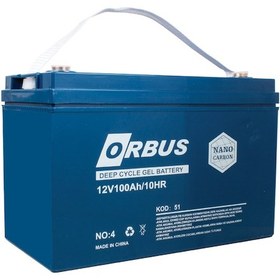 Resim Ayt Orbus 12 Volt 100 Amper Karbon Jel Tip Akü Yeni Tarihli Taze Akü 330x173x212 Mm 