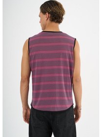 Resim Alexander Gardi Bisiklet Yaka Çizgili Kolsuz T-shirt Pembe 