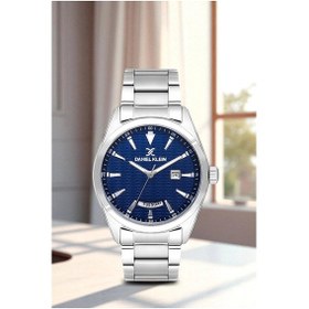 Resim Daniel Klein Erkek Kol Saati Takvimli Çelik Kordon Gümüş-mavi Zmdk1139 Çok Renkli 