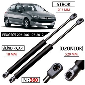 Resim Peugeot 206 Bagaj Amortisörü Takım 206+ 