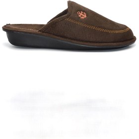 Resim Biocomfort Erkek Kahverengi Kadife Kışlık Günlük Ev Terliği 