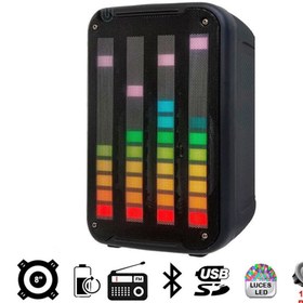 Resim Torima KTS-1752 Mikrofonlu Rgb Ledli Taşınabilir Bluetooth Hoparlör Usb-Tf-Fm Radyo Siyah 