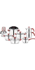 Resim Belirtilmemiş Mitgift Çelik Çeyiz Seti 18 Parça Kırmızı 