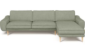 Resim Klem 306 x 171 Köşe Ahşap Ayak - Performans Keten - Mocha / Açık / Kalıcı Form 