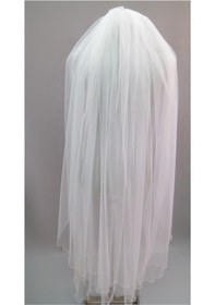 Resim Suzanna Moda Beyaz Kenarı Düz Taraklı 1mt 50cm Boy Hayal Tül Çift Kat Gelin Duvağı Kırık Beyaz 