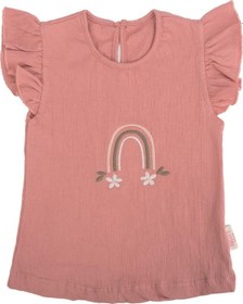 Resim Bebelop Çiçek Baskılı Kolu Büzgülü T-shirt 001 