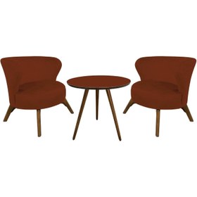 Resim ReHome City Fiskos Set, Çay Seti, Berjer Koltuk Takımı - Kahve 