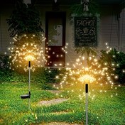 Resim FACHOI 200/150/90/60 LED'ler Güneş Enerjili Havai Fişek Işıkları, 8 Mod Su Geçirmez Dış Mekan Bahçe Yolu Çim Peyzaj Dekoratif Çubuk Dize Işıkları,, Düğme Kontrolü, Güneş Enerjili, Ağaç Dekorasyonu için LED Işıklar 
