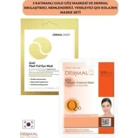 Resim Vuralsin38 Dermal 3 Katmanlı Göz Maskesi ve Dermal Sıkılaştırıcı, Nemlendirici, Yenileyici Q10 Kolajen Maske Seti 