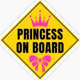 Resim TSC Arabada Prenses Bebek Var Sticker Oto Etiket 18CM MD14 