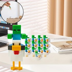 Resim 3D Baskılı Tavuk Şövalye, Benim Dünyam: Piksel Tarzı İç Mekan ve Masa Üstü Heykeli 