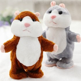 Resim 16cm Christmas Talking Hamster Plush Toy Interactive Sound Record Plush Hamster Stuffed Toys for Children Kids Christmas Gift - With hat / 16cm / 3colors 