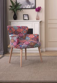 Resim LOVİSSE HOME Patchwork Desen Berjer Tekli Koltuk. Ofis, Balkon, Cafe, Bekleme, Güzellik Merkezi, Çay Seti 