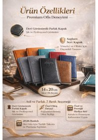 Resim Siyah Premium Deri Görünümlü Ajanda 14x20 Cm 7 Renk Seçenekli Sert Kapak Yönetici Planlayıcı Siyah 