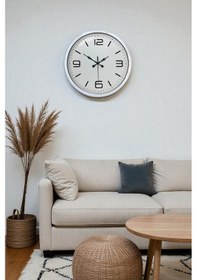 Resim 40 Cm Beyaz Metal Modern Duvar Saati Diğer 