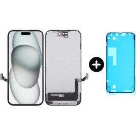Resim İphone 15 Uyumlu Gx Lcd Dokunmatik Ekran + Toz Bandı 