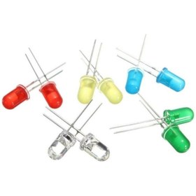 Resim Arduino Kırmızı Sarı Yeşil Mavi Beyaz Led Seti 10 Adet 5 mm 
