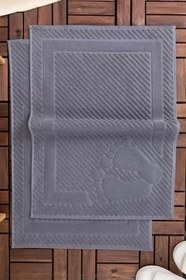 Resim Leoline%100 Pamuk Premium 2'li Ayak Havlusu - Antrasit 