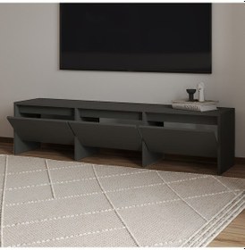 Resim Laris 160 Cm 3 Kapaklı Tasarım Tv Sehpası Antrasit 