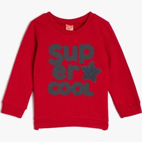 Resim Erkek Bebek Yazılı Baskılı Sweatshirt 