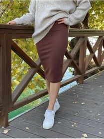 Resim CNG MODA Battal Beden Ofis Şıklıı Scuba Kumaş Kalem Etek 