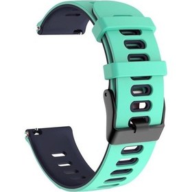 Resim Samsung Uyumlu Gear Sport Için 20 Mm Silikon Izleme Bandı Koyu Mavi Kırmızı Samsung Uyumlu Mavi - Yeşil 594909 