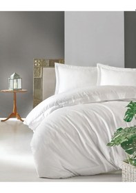 Resim Cotton Box Elegant Saten Çift Kişilik Nevresim Takımı - Beyaz (405636437) Beyaz 