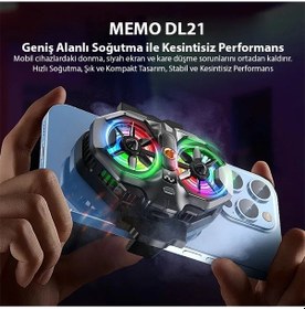 Resim Memo Dl21 Yarı İletken Arka Klipsli Çift Fanlı Soğutma Radyatörü Pubg Oyun Soğutucu Apple Uyumlu iOs Android- 5775 
