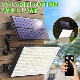 Resim 1 adet/2 adet 400LED Dış Mekan Güneş Hareket Sensörlü Işıklar, IP65 Güvenlik Lambaları, Çok Yönlü Dış Mekan Duvar Lambası, 5.0 metre Kablo, Uzaktan Kumandalı 3 Aydınlatma Modu Işık, Avlu, Yürüyüş Yolu, Patio, Garaj, Koridor için Bölünmüş Tasarım 