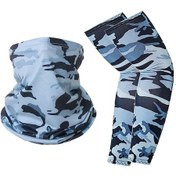 Resim Xuweiwei Kamufle Desenli Kol Kılıfı Maske Bandana Ve Çorap Seti Outdoor Spor Aksesuarı 