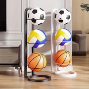 Resim Basketbol, Futbol ve Voleybol için 5 Katlı Depolama Rafı, Oturma Odaları, Garajlar ve Odalar için Uygun, Spor Topları Düzenlemek İçin Çok Fonksiyonlu. 