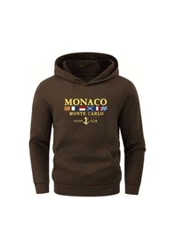Resim Altamira Erkek Monaco Baskılı Oversize Kapşonlu Sweatshirt 001 