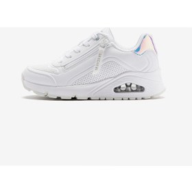 Resim Skechers Uno Gen1 - Zip And Stride Büyük Kız Çocuk Beyaz Sneakers 310554l Wht Beyaz 