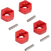 Resim Kosona 12mm Alüminyum Altıgen Tekerlek Adaptörü - 4'lü Paket Kırmızı 