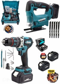 Resim DYNAMİC MAX 2'Lİ ÇİFT AKÜLÜ VİDALAMA MATKAP 13 MM ÇELİK MANDREN VE DEKUPAJ MARANGOZ AHŞAP SÜPER SET MAKİNELERİ 