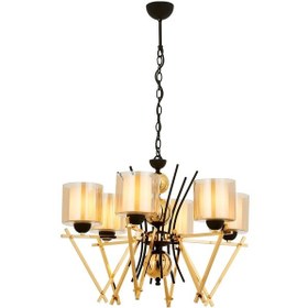 Resim Avonnı Av-60289-6S Sarı Boyalı Modern Avize E27 Metal Cam 66Cm 