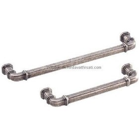 Resim Doğanlar Gusto Antik Gümüş Mobilya Kulp Kulbu 192 MM 